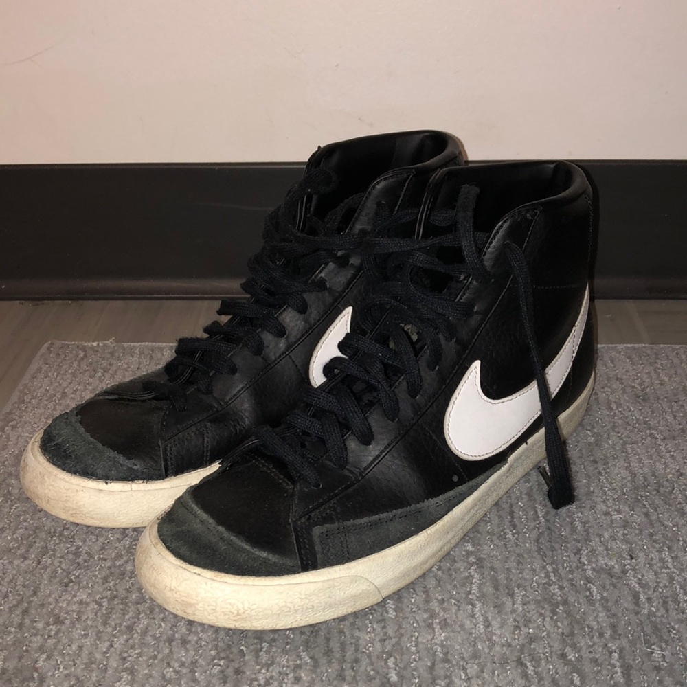 Men’s Black Leather Nike Blazers